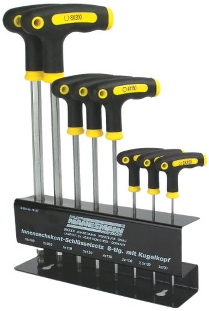 Brueder Mannesmann M18165 9-Piece Hexagon-Socket Screwdriver Set