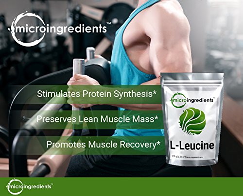 Micro Ingredients Plant-Based L-Leucine Powder, 500 grams (1.1 lb)