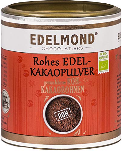 Bio Kakaopulver Rohkost von Edelmond. Cadmium Analysiert. 100% pur + entölt als Rohkost oder Smoothie cacao. AAA Chocolatiers Qualität (200GR)