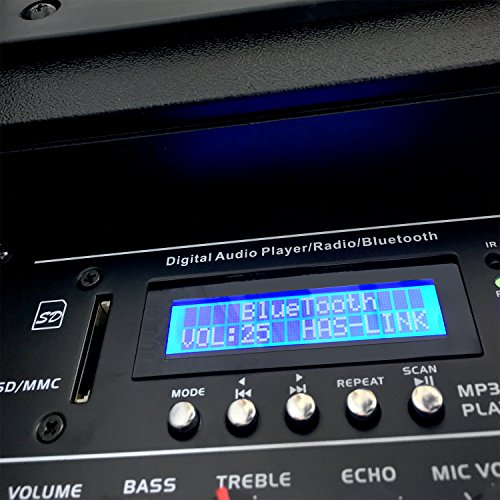 Battery Powered Portable PA System with 2 Wireless Microphones - 12" 2-Way Speaker, 300 Watt Bi-Amplifier, Built in Mixer - Thumbnail 3
