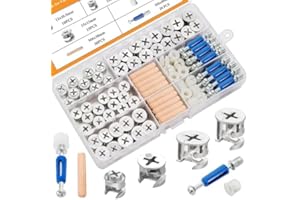 Sunxeke 120PCS Cam Locks for Furniture,3-in-1 Eccentric Hardware Wheels,Furniture Cam Lock Fasteners,Multi-Size Nut & Bolt Wo