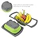 Kitchen Collapsible Colander,Colander Collapsible Silicone,Colander Strainer Over The Sink Vegetable, Fruit Colanders Strainers With Extendable Handles, Folding Strainer for Kitchen (6 Quart, green)