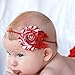 Yunko 8pcs Christmas Baby Girl's Elastic Headbands Bow Princess Hairband, Green Red and White