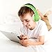 Wireless Bluetooth Headphones for Kids Boys Girls Over Ear,Built-in Mic,Stereo Sound ,3.5mm Audio Jack Cable for Pc Tablet Cellphone(Green)