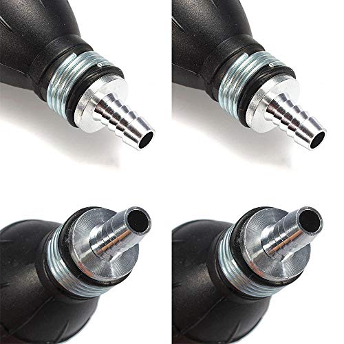 lesgos 10mm 3/8" Rubber Fuel Transfer, Vacuum Fuel Line Hand Primer Pump Black Bulb Type for Car Marine Boat Gasoline Petrol Diesel Accessories - Thumbnail 2