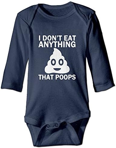 I Don't Eat Anything That Poops 100% Cotton Long Sleeve Infant Baby Rompers Bodysuit For Baby