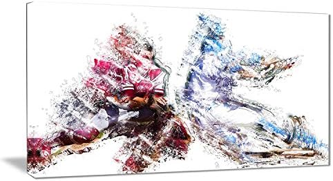 Digital Art Pt25793216 "Football Interception" Sport Canvas Art Print Large