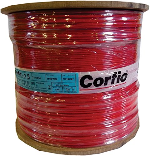 Cabo Flexível Bobina 1,5 mm Vermelho Corfio com 1400