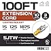 Iron Forge Cable Outdoor Extension Cord 100 Ft - 10 Gauge Heavy Duty Extension Cord, 15 AMP, 10/3 Yellow Power Cable SJTW Weatherproof with 3 Prong