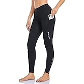 Women's Bike Pants 4D Padded Winter Cycling Pants Thermal Fleece Lined Long Bicycle Tights Compression Leggings with Pockets