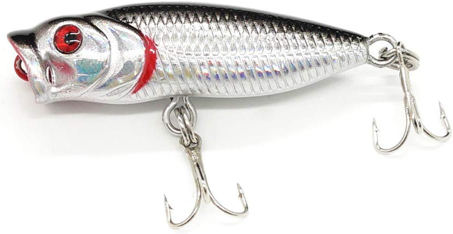 Seasky Fishing Plug Lures Micro Popper Topwater Trout Attack in Freshwater : Sports & Outdoors