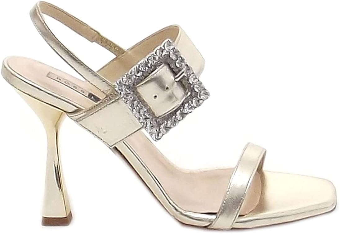 Ross Loy Woman, Sandal Shoes, PA1020 Platinum Leather Gold Size 4 UK