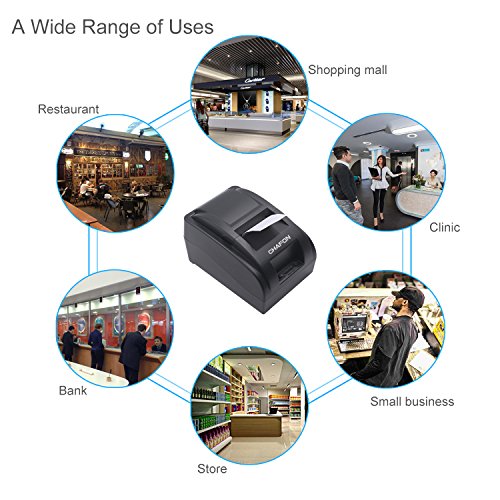 58MM USB Thermal Receipt Printer, Chafon Portable Printer High Speed Printing Compatible with ESC/POS Print Commands Set for Retail Store, Small Business, Restaurant, Canteen and More