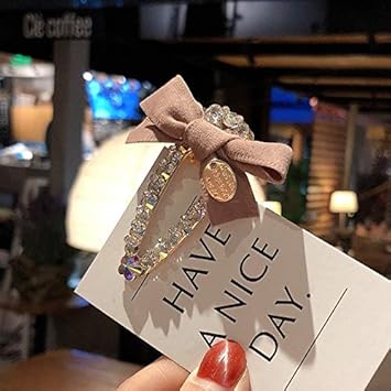 Amazon Com Elegant Bow Metal Rhinestone Hair Clip Women Clips
