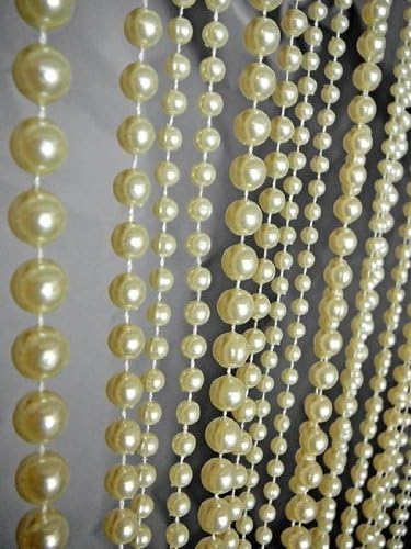 Amazon Com Ivory 3 Ft X 6 Ft Ball Chain Beaded Curtain Room