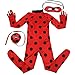Kids Zip Miraculous Ladybug Cosplay Costume Halloween Girls Marinette Suit (S)
