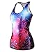 Amoluv Hot Fashion Women Rainbow Galaxy Printed Sleeveless T Shirt Vest Tank Tops