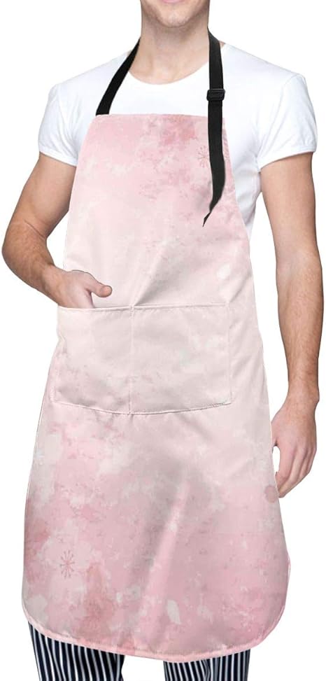 Amazon Kapanou エプロン ピンクの桜の花のアートプリント おしゃれ スタイリッシュ 無地 ポケット付 男女兼用 シンプルデザイン 仕事用 家庭用 カフェ用 保育士用 しわになりにくい エプロン オンライン通販