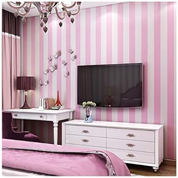 Blooming Wall Modern Stripes Peel And Stick Paint Wallpaper Self Adhesive Wallpaper Wall Decor Contact Paper Pink White Stripes
