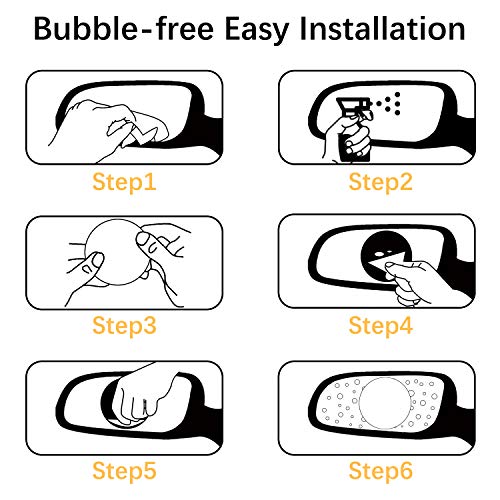 Car Rearview Mirror Waterproof Film, AKAMATE Anti-Fog Anti-Glare Anti-Scratch HD Car Window Membrane Rainproof Clear Protective Films Sticker (4 PCS)