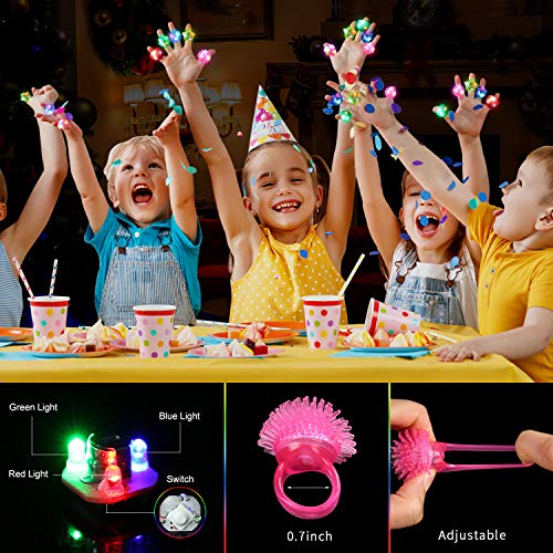 WELLVO Light up Rings Birthday Party Favors for Kids Classroom Prizes Box Bulk, 38 Pack Flashing LED - //coolthings.us