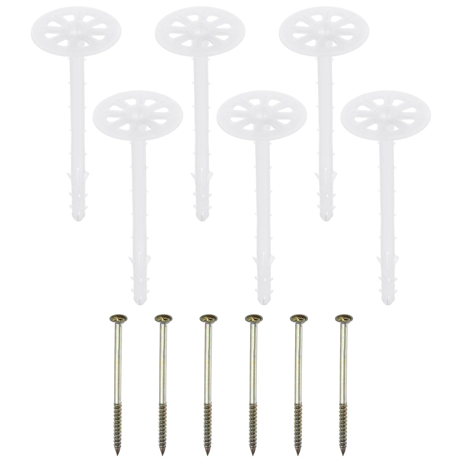 PATIKIL 162mm Perforated Insulation Pins, 30 Pack Insulating Nails Wall Plug Plastic Expansion Bolt for Fixing Foam Boards to Masonry Wall or Ceiling