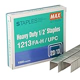 MAX USA MAX HD-12F FLAT CLINCH, 1000PK 1/- STAPLES