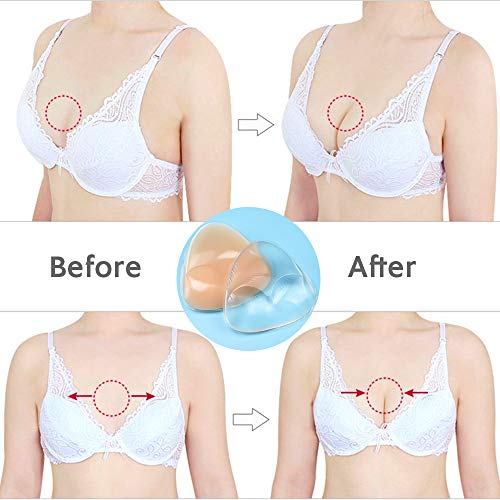 Waterproof Silicone Bra Insert V-Shaped Breast Enhancer Chest Enhancement Push Up Pads for Bra/Bikini, Skin - Thumbnail 7