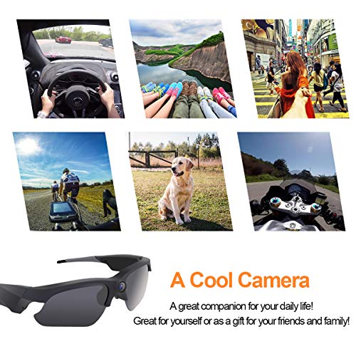 KAMRE Upgraded Sunglasses Camera 1080P Video Recorder Camera with UV Protection Polarized Lens, 140° Wide View Angle for Outdoor Sports, Great Gift for Your Family and Friend - Thumbnail 6