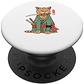 Vincent Trinidad Art Zoro Cat Warrior PopSockets Adhesive PopGrip for iPhone 11, Black