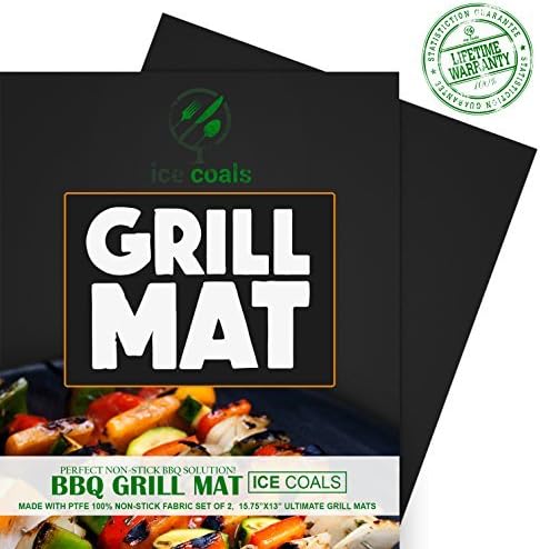 BBQ Grill Mats, Silicone Baking Mat , Baking pans and mats, 100% Non-stick Chef Special,Non Slip Silicone Grill pans | Works on Any BBQ Grill or As Pan Liner
