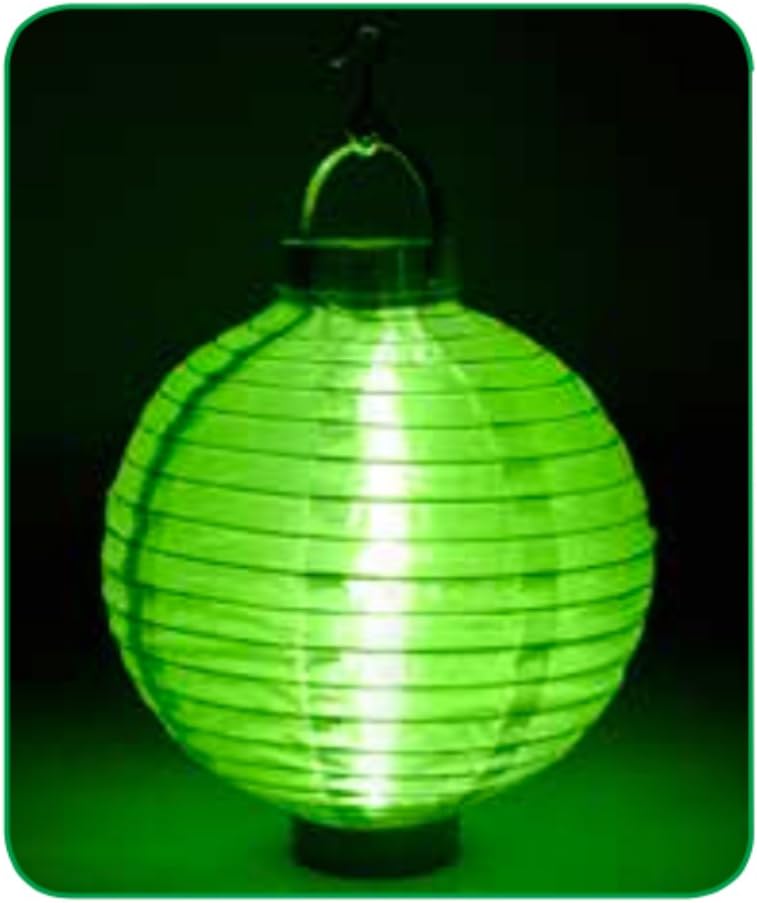 Chinese Lanterns with Hook and LED Light, Available in 4 Colors - 1 Lantern (GREEN)