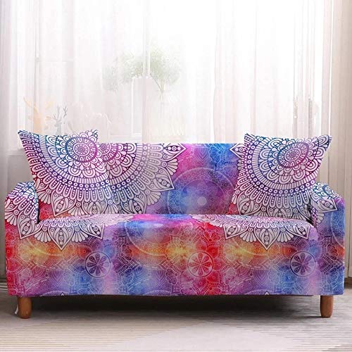 House of Quirk Polyester Spandex Printed Sofa Cover Big Elasticity Cover Stretch Universal Sofa Slipcovers (Crecent, Double Seater)
