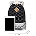 School Backpacks for Teen Girls Bookbags Lightweight Canvas Backpack Schoolbag Set (Black)