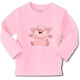 Kids Long Sleeve T Shirt Little Pig Sleeping Farm Cotton Boy & Girl Clothes