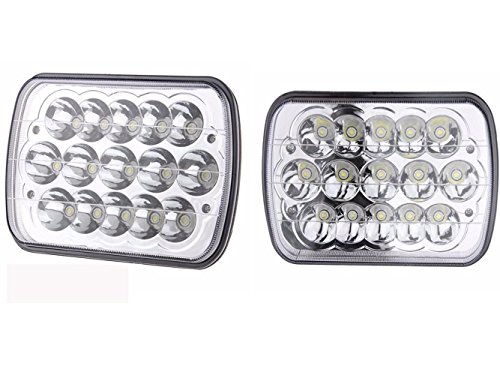 V spec 1pr-7x6ch chrome/clear v-spec led headlight conv…