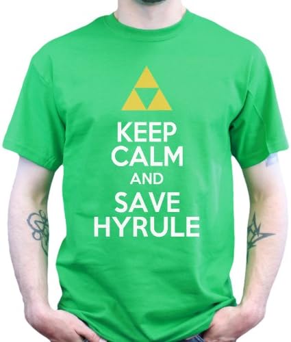Keep Calm and Save Hyrule Zelda T shirt Irish Green M