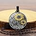 856store New Vintage Sunflower You Are My Sunshine Cabochon Glass Chain Necklace Jewelry - Silver