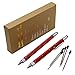 2PCS PACK 6 in 1 Screwdriver Tool Pen - Mini Multifunction Pen with Stylus, Flat and Phillips Screwdriver Bit, Bubble Level and inch cm Ruler all in one (Model B, 2PCS RED)