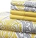 SL Spirit Linen Home EST. 1988 - Full Sheets, Super Soft Prestige Microfiber Bedding Set, Lightweight Home Decor & Ideal for All Seasons, Full, Grey/Yellow Medallion