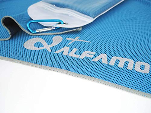 Mesh Cooling Towel - 47" x 14" Extra Large As Scarf - Ultra Soft Breathable Yoga Towel - Keep Cool for Running Biking Hiking Tennis Golf & All Other Sports, Waterproof Bag Packaging with Carabiner - Thumbnail 4