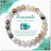 MORIANCE 8mm Crystal Beaded Stretch Bracelets for Women Men Adjustable Gemstone Bead Bracelet Healing Crystal Bracelet Natural Stone Protection Bracelet Jewelry Gifts for Men Women