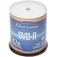 Optical Quantum DVD-R 4.7GB 16X White Inkjet Printable Hub Printable - 100pk Cake Box (FFP), 100 discs