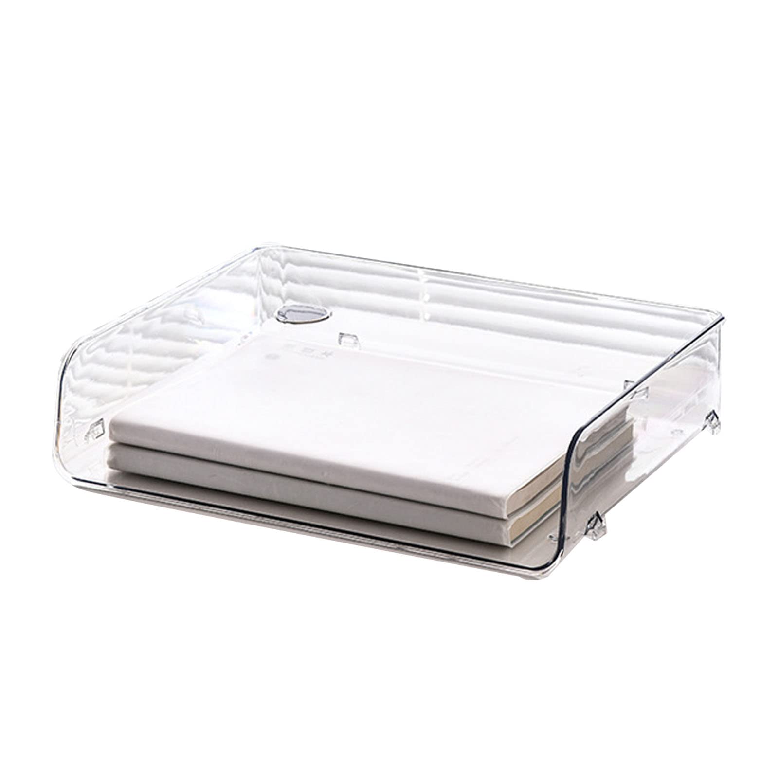 Letter Tray, Minimalist Clear Acrylic Organizer Stackable Letter Tray Office Desk Organiser A4 Paper Filing Trays File Holder for Home Office School, Transparent (12.8x9.8x3.0in)