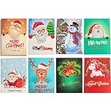 HuaCan Christmas Cards 5D DIY Diamond Painting Round Drill Greeting Thank You Cards Creative 8 Packs