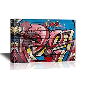 Canvas Wall Art - Colorful Graffiti - Gallery Wrap Modern Home Art | Ready to Hang - 12x18 inches