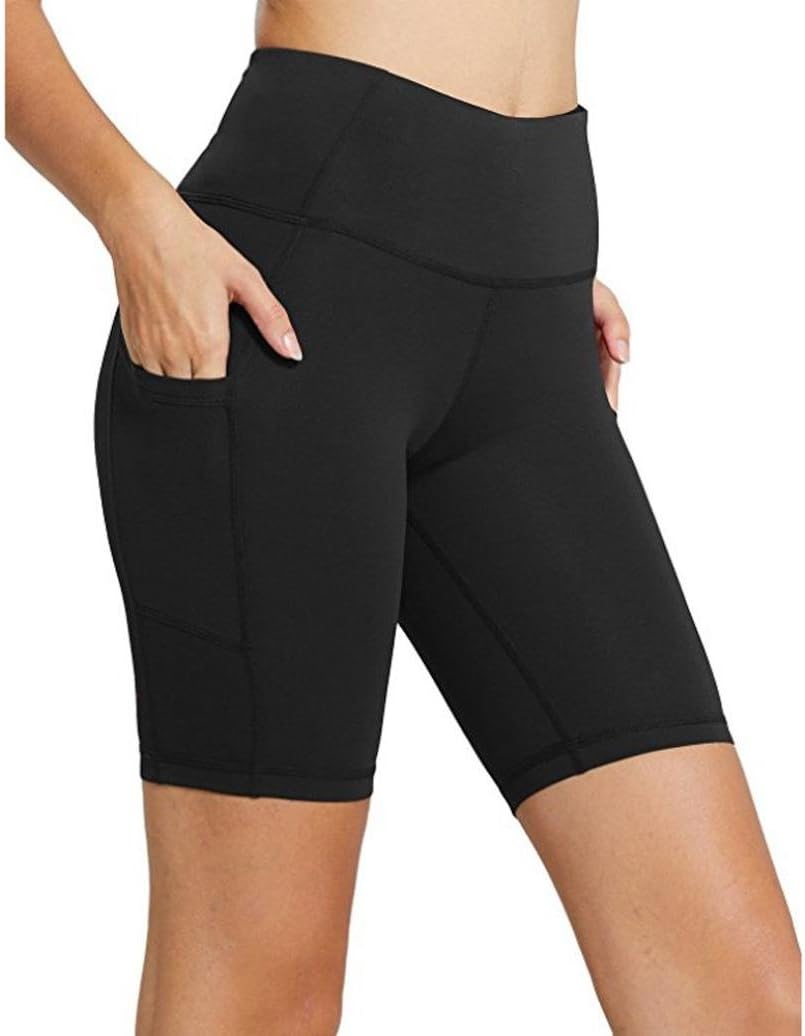 Girl Women's 8" High Waist Tummy Control Workout Yoga Shorts Side Pockets Beach Short Pants Trousers Tassel Shorts,Casual Summer Holiday Workout Sport Yoga Walking Underwear Skirt Tankinis