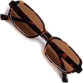 VANLINKER Retro Rectangle Polarized Sunglasses for Women Men Small 90s Style Vintage Trendy Narrow Rectangular Frame VL9813