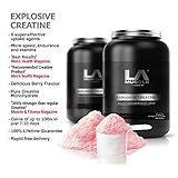 LA Muscle Explosive Creatine, rated 300% stronger than regular Creatine by Muscle & Fitness Magazine, best-seller since 1998, 5 uptake agents, delicious instant mixing super-supplement