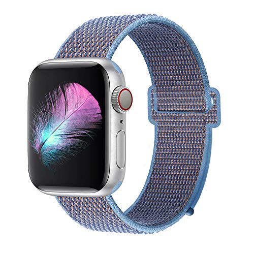 HILIMNY Compatible for Apple Watch Band 40mm, Soft Nylon Sport Loop, with Hook and Loop Fastener, Replacement Band Compatible for iWatch Series 1/2 / 3/4 (40mm, Cerulean) - Thumbnail 7